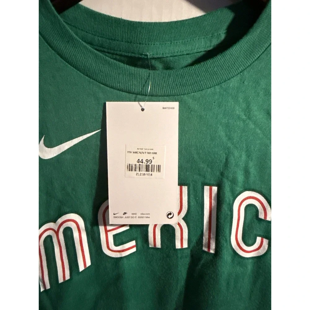 Nike Mexico WBC Alejandro Kirk 30 Youth Small Green Baseball T-Shirt NWT